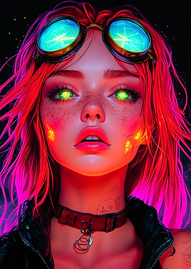 Cyberpunk Goggles Girl