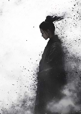 Woman Disintegrating into Dust