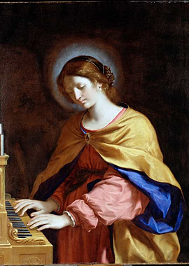 Saint Cecilia Playing Organ