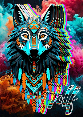 Tribal Wolf Art