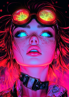 Cyberpunk Goggles Girl