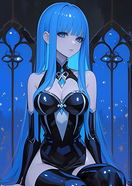 Anime Girl in Black Dress