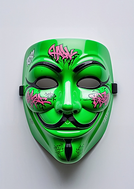 V for Vendetta Graffiti Mask - Green