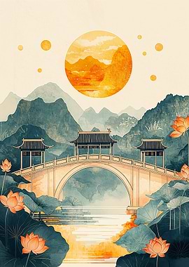 Chinese Bridge Landscape