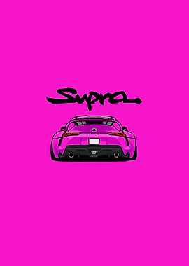Pink Supra simple Car artwork