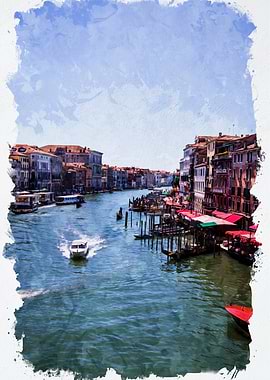 Venice Canal Watercolor