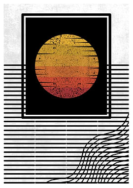 Retro Sunset Art Print