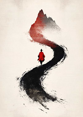Red Robe on a Winding Path