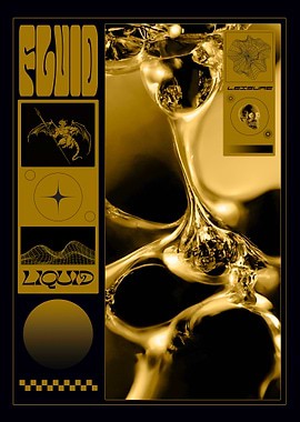 Liquid Gold Abstract Art