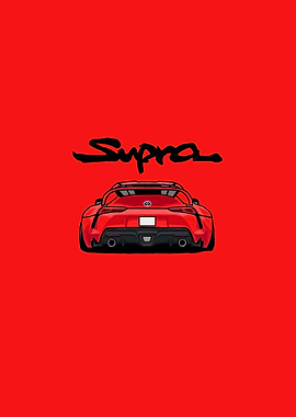 Red Supra simple Car artwork