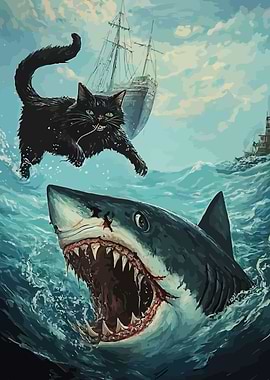 Black Cat vs. Shark