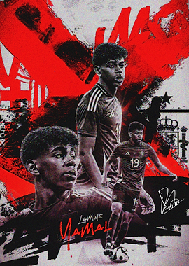 Lamine Yamal Football Art