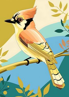 Golden Peach Jay in Serene Surroundings