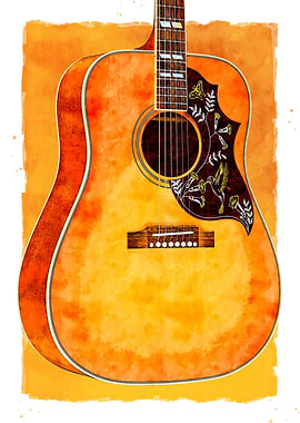 Acoustic Guitar Watercolor