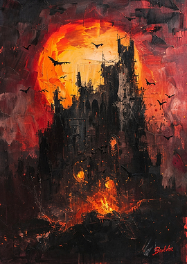 Gothic Castle Sunset