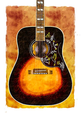Acoustic Guitar Watercolor