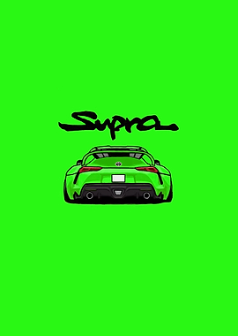 Green Supra simple car artwork