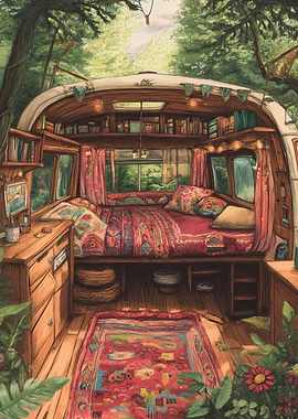 Cozy Camper Van Interior