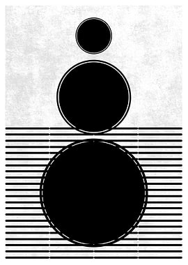 Black Circles Abstract Art