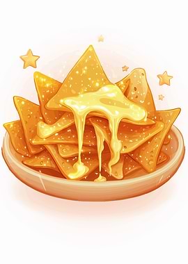 Cheesy Nachos Illustration