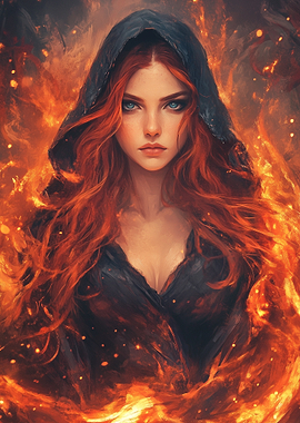 Fiery red hair Woman