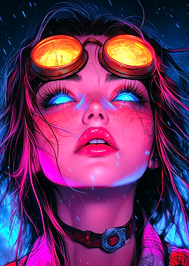 Cyberpunk Goggles Girl