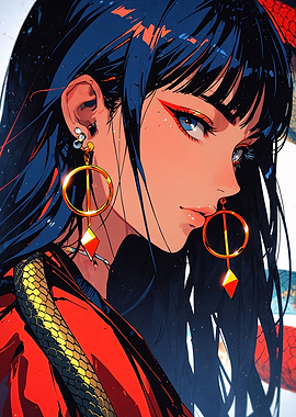 Anime Girl with Snake