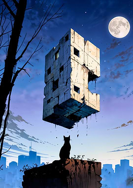 Floating Building and Cat