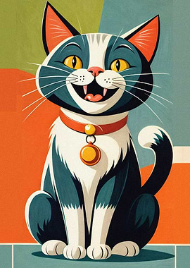 Smiling Cat Illustration
