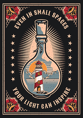 Lighthouse in a Bottle art