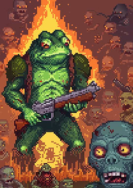 Frog Warrior vs. Zombies