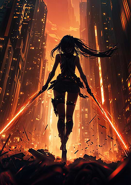 Cyberpunk Anime Warrior