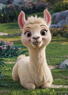 Cute Smiling Llama
