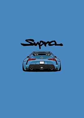 Pastell Blue Supra Car artwork