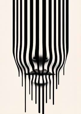 Abstract Face Stripes
