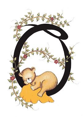 Sleeping Bear Alphabet Art Letter O