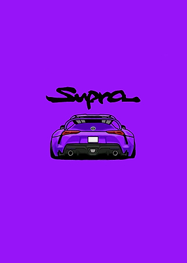 Purple Supra simple Car artwork