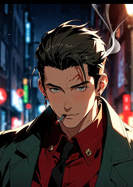 Anime Man with Cigarette