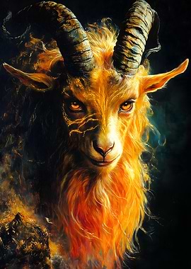 Fiery Goat Creature Animal