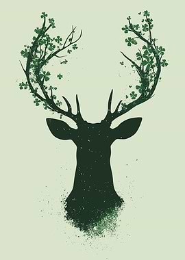 Deer with Clover Antlers
