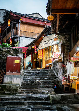 Stone Steps in Chinese Village
