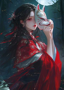 Kitsune Mask Woman