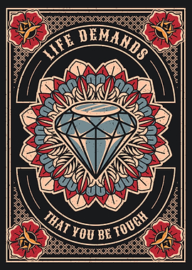 Diamond & Mandala Tattoo