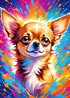Chihuahua in Splatter Art