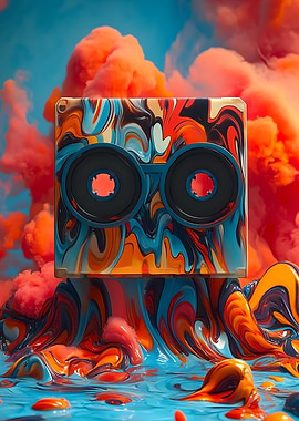 Abstract Cassette Tape Music