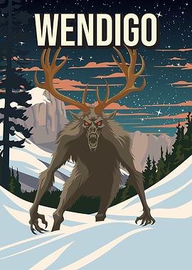 Wendigo Cryptid Horror Art