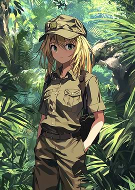 Anime Girl in Jungle