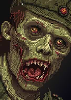 Zombie Soldier Pixel Art