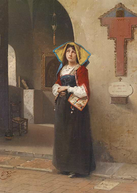Woman Praying in Church