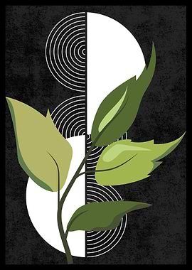 Green Leaves Abstract Art